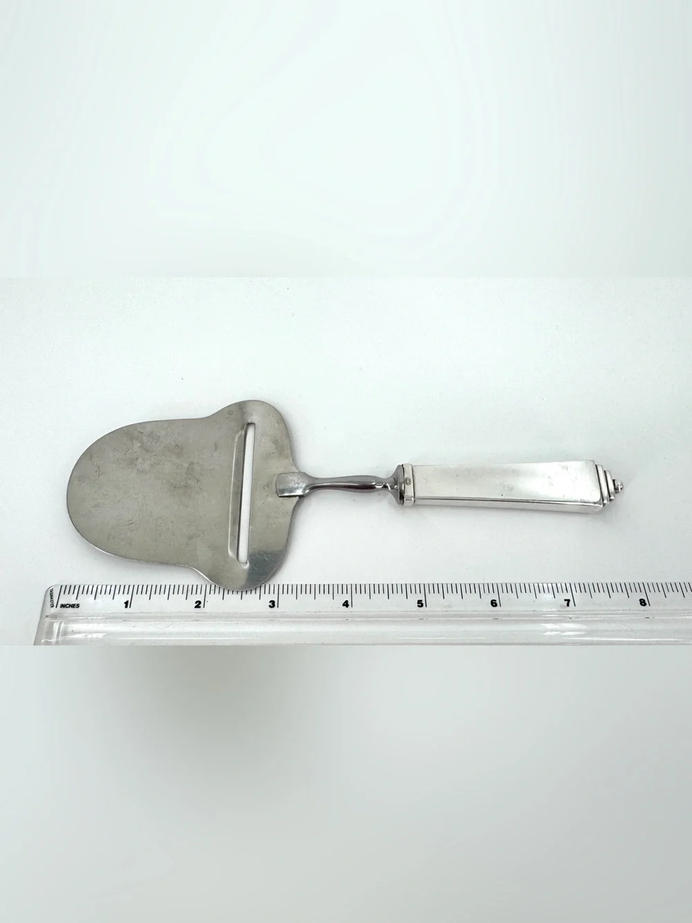 Georg Jensen Sterling Silver handle Cheese Slicer pyramid pattern 1927